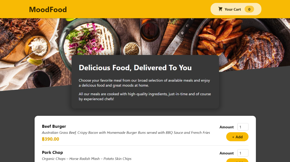 Moodfood website screen