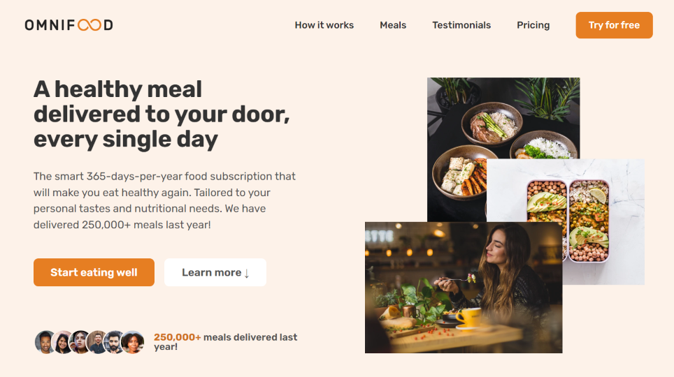 Omnifood website screen
